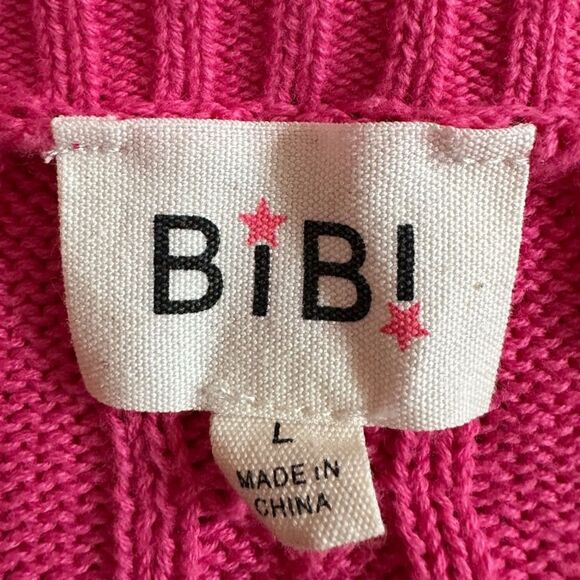 BiBi Colorful Vibrant Striped Women's Sweater. Size Large. 100% Cotton. Spring - Picture 7 of 9